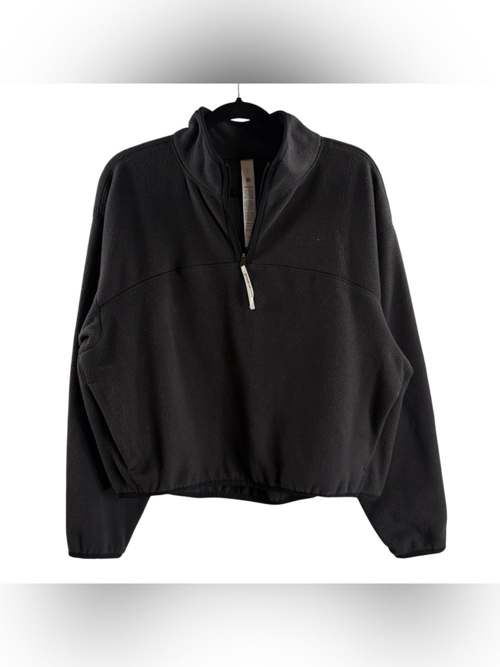 LULULEMON Charcoal Black Tumbled Fleece Half-Zip Jacket Pullover NWOT $148